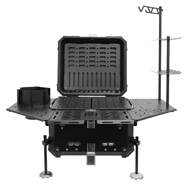 Outdoor Adventure Table With Storage - Boîte arrière blindée multifonctionnelle en alliage