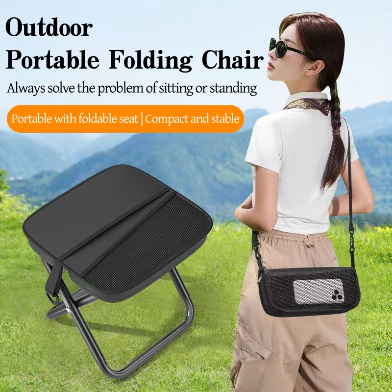 Outdoor Adventure With No Backpack - Tabouret pliable portable S2, léger, pour